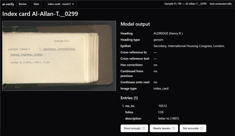 An example of an index card scan