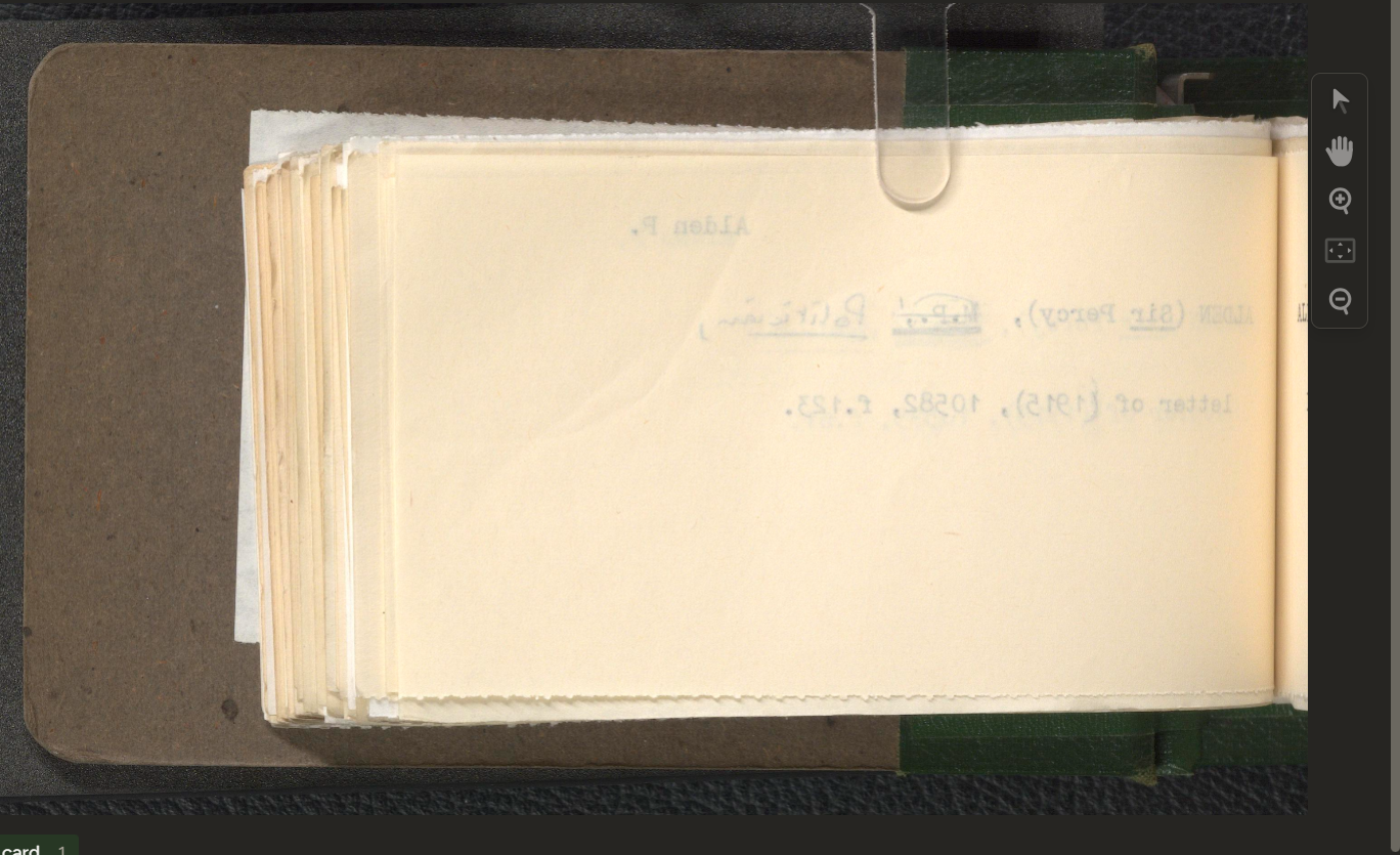 An example of a blank index card verso